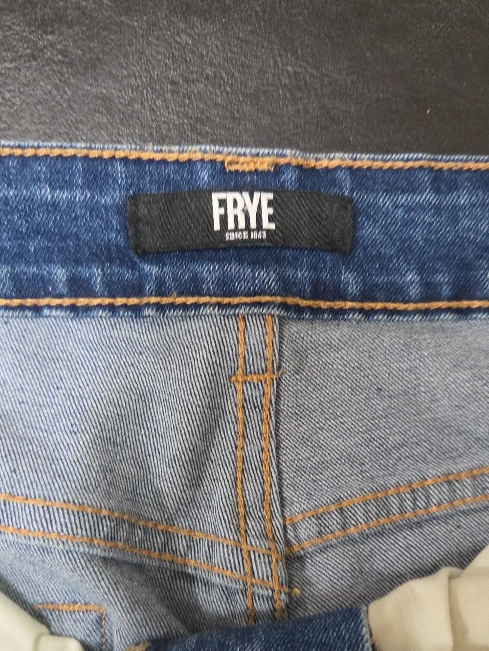 Frye Size 14 Blue Straight Leg Stretch Denim Jeans Medium Wash - Picture 4 of 10